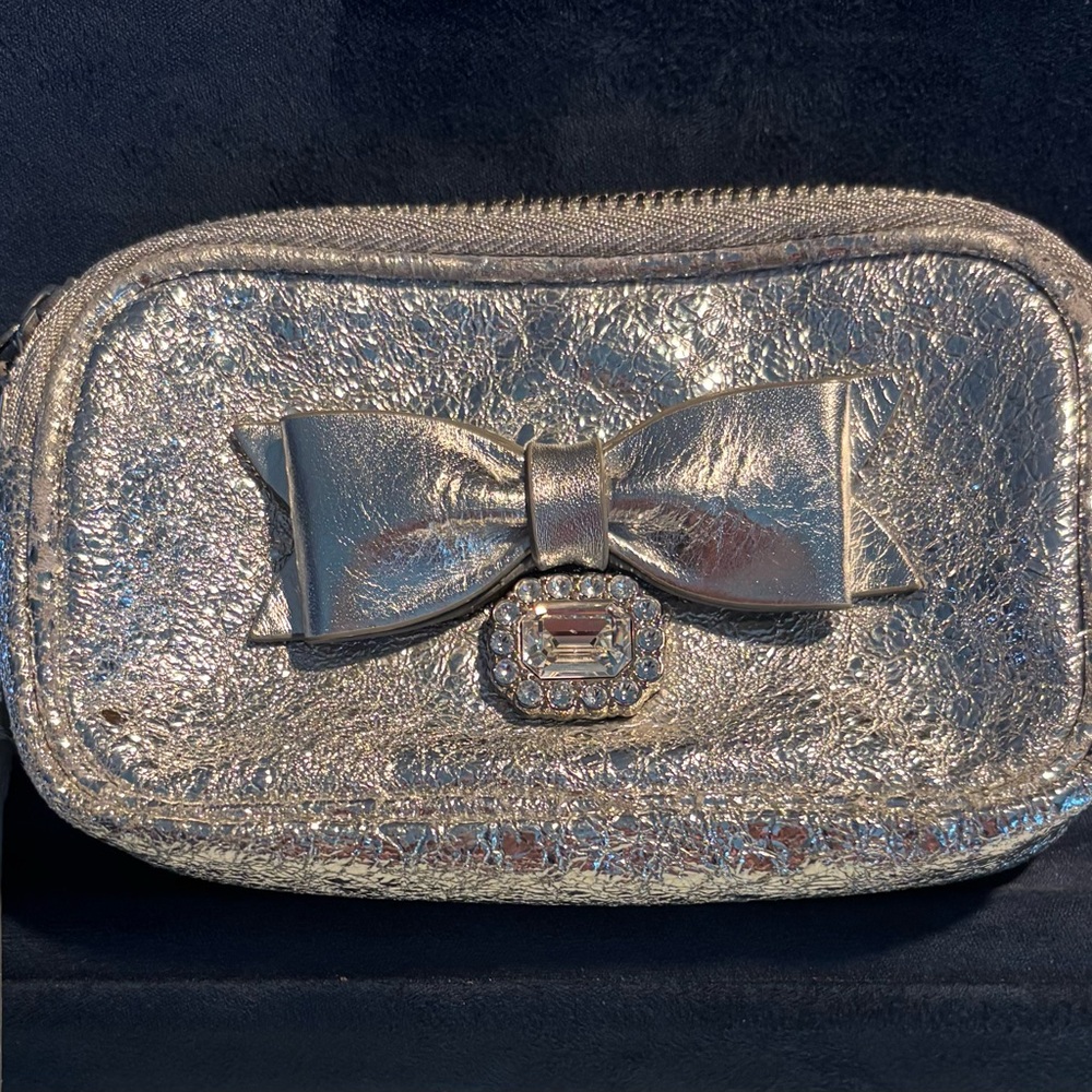 My Flat in London Silver Clutch with Jeweled Bow Accent - Picture 16 of 16